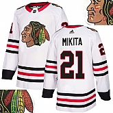 Blackhawks #21 Mikita White With Special Glittery Logo Adidas Jersey,baseball caps,new era cap wholesale,wholesale hats